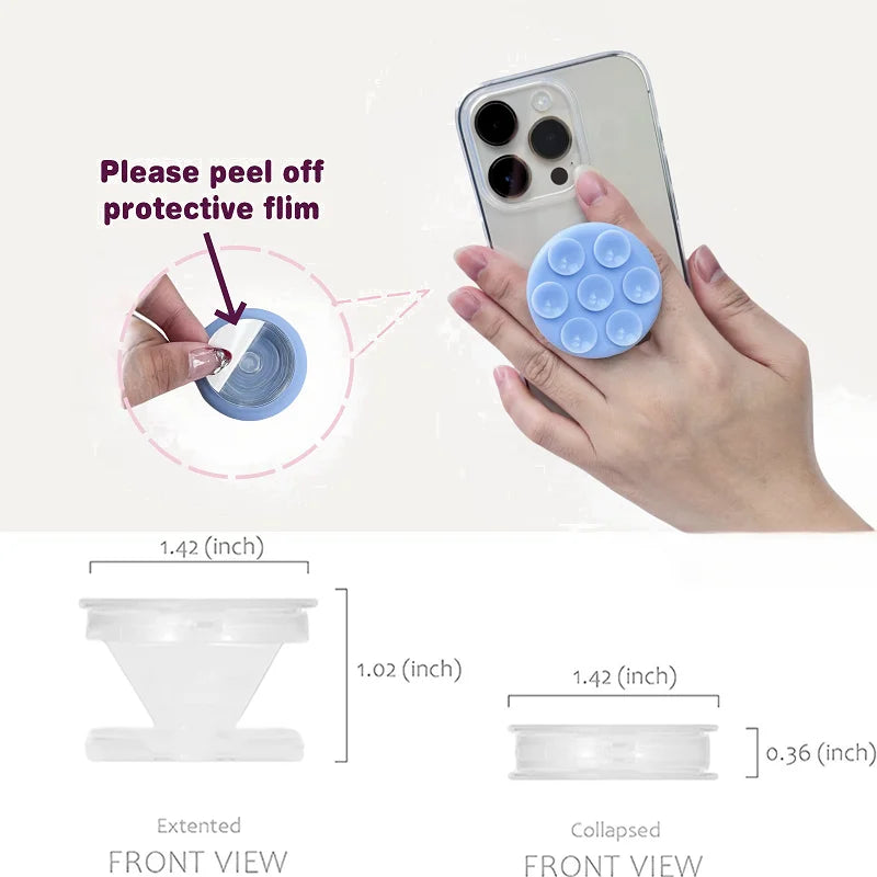 Support ventouse adhésive ronde en silicone pour téléphone portable Griptok