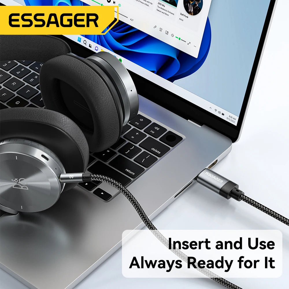 Cable adaptateur prise auxiliaire 3,5 mm vers USB-C, USB-A et Lightning iPhone