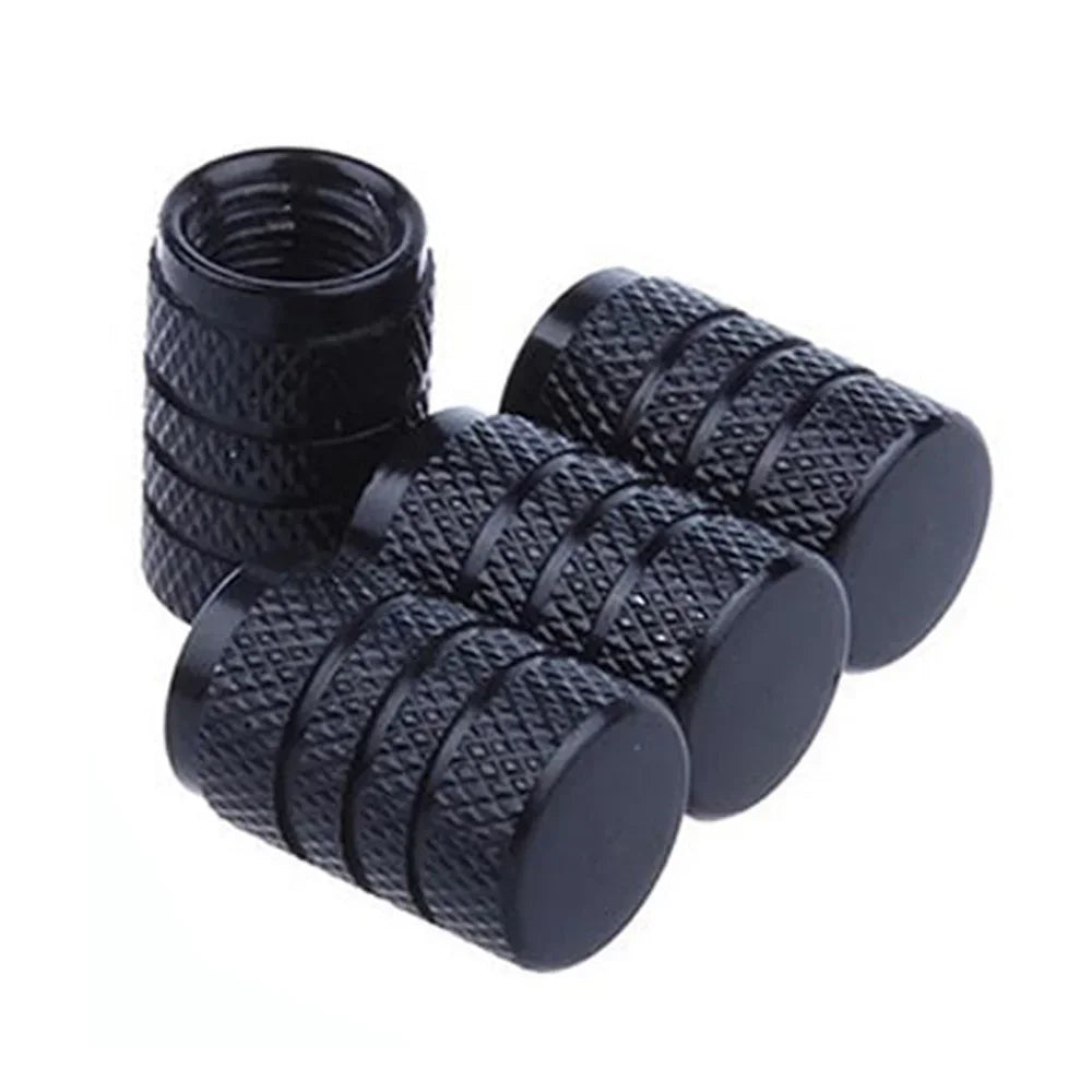 Lot de 4 bouchons de valve de pneu de voiture, en aluminium