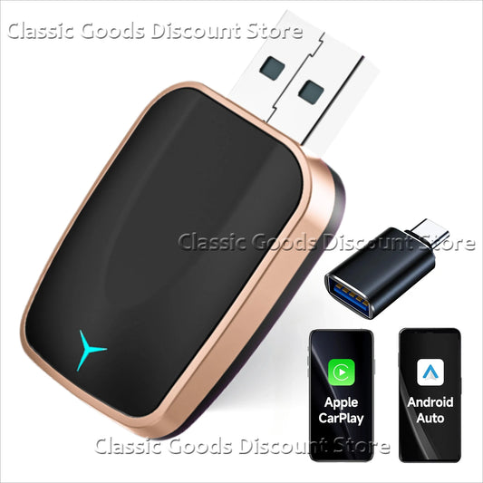 2025 NEW 2 in 1 Wireless Carplay AI Box Android Auto Plug and Play Applicable to Convert Original Car Wired Carplay to Wireless