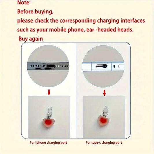 Pendentif anti poussière port de charge de téléphone iPhone/Type-C