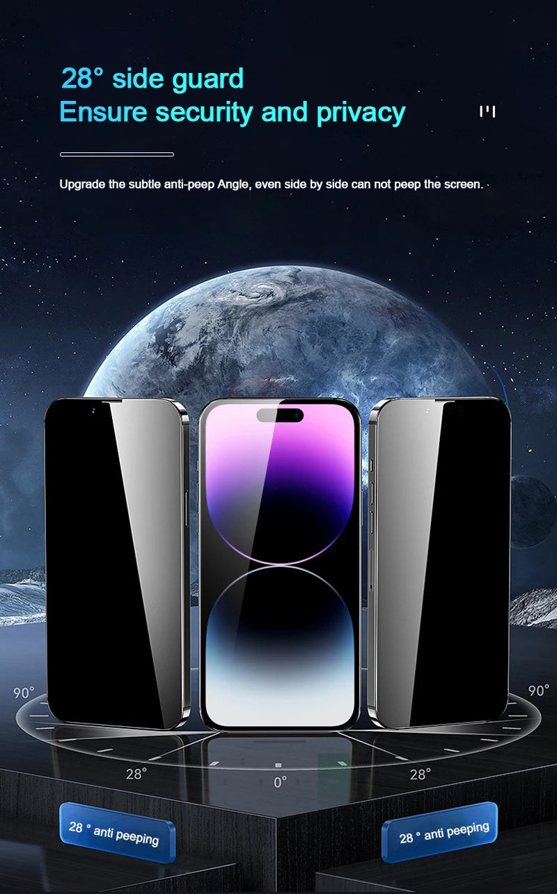Verre trempé anti espion pour iPhone