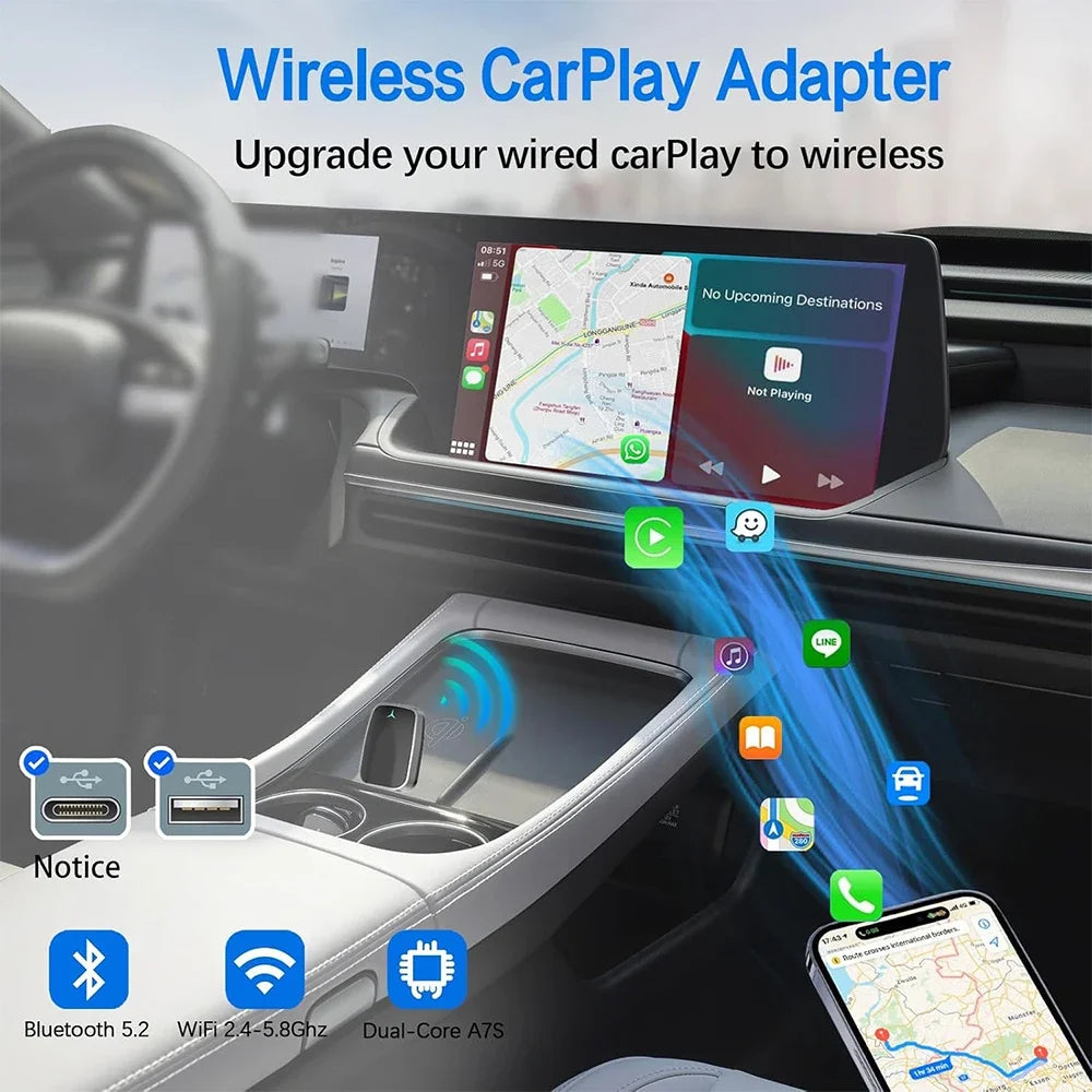 Adaptateur Carplay sans fil , 2 en 1, nouveauté 2025