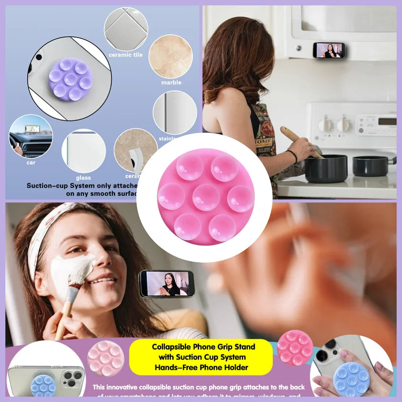 Support ventouse adhésive ronde en silicone pour téléphone portable Griptok