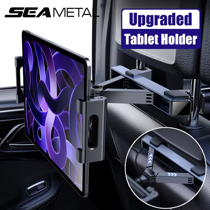 Support télescopique pour tablette, iPad, téléphone de 4 à 12,9 pouces pour appuie-tête de voiture
