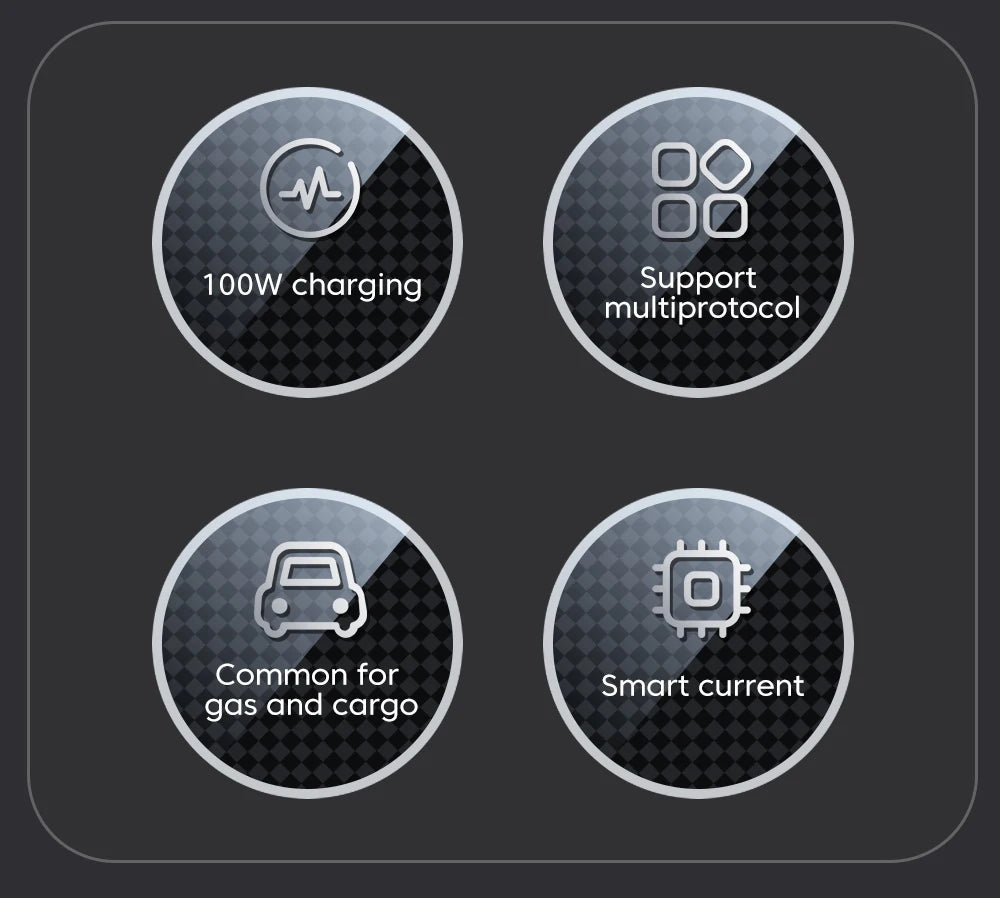 Chargeur de voiture 100 W, 6 ports, charge rapide PD, QC3.0, USB C