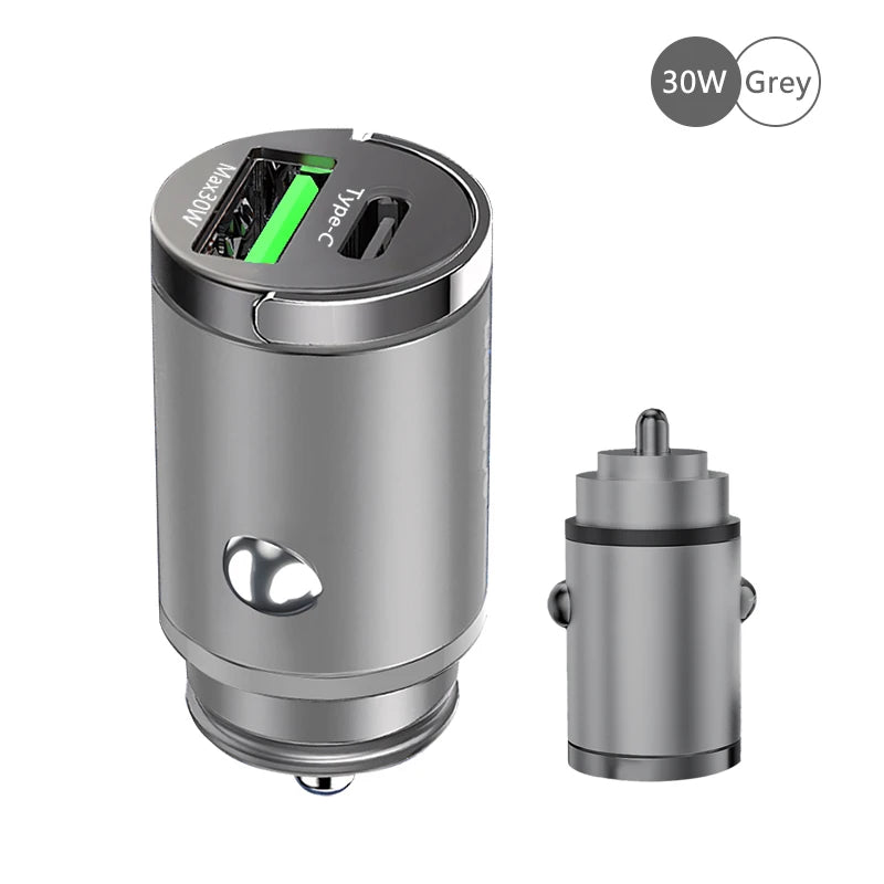 100W Mini Car Charger Lighter Fast Charging for Iphone QC3.0 Mini PD USB Type C Car Phone Charger for Xiaomi Samsung Huawei