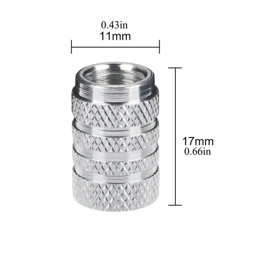 Lot de 4 bouchons de valve de pneu de voiture, en aluminium