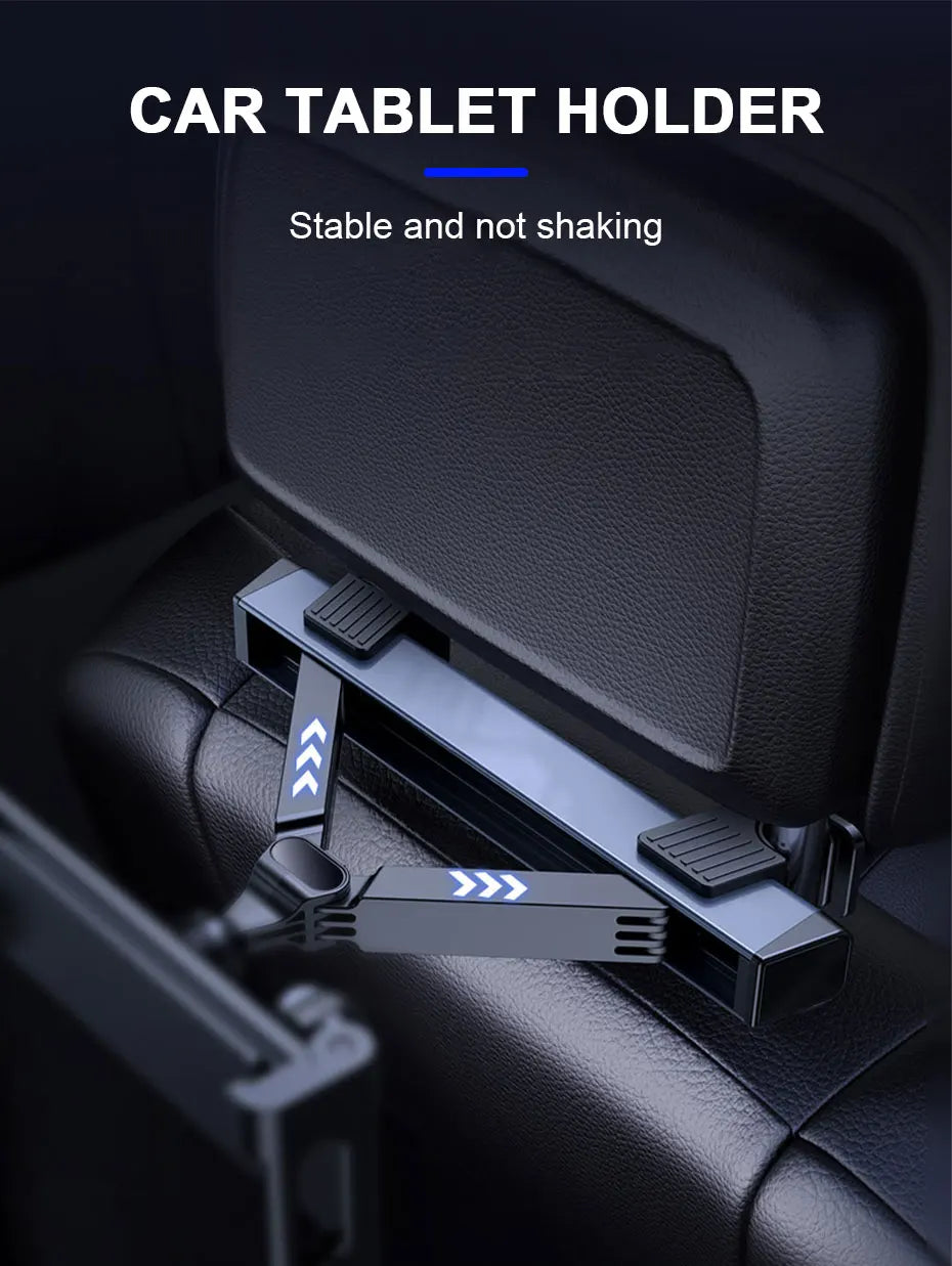 Support télescopique pour tablette, iPad, téléphone de 4 à 12,9 pouces pour appuie-tête de voiture
