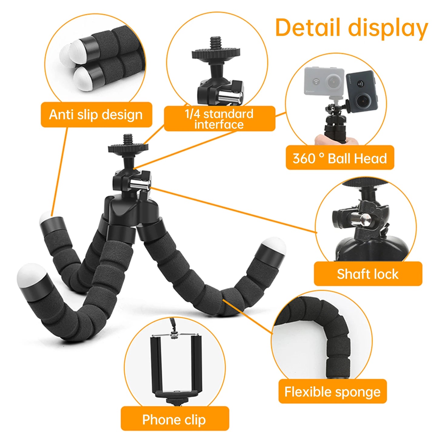 Mini Trépied flexible avec télécommande pour téléphone portable, appareil photo et GoPro