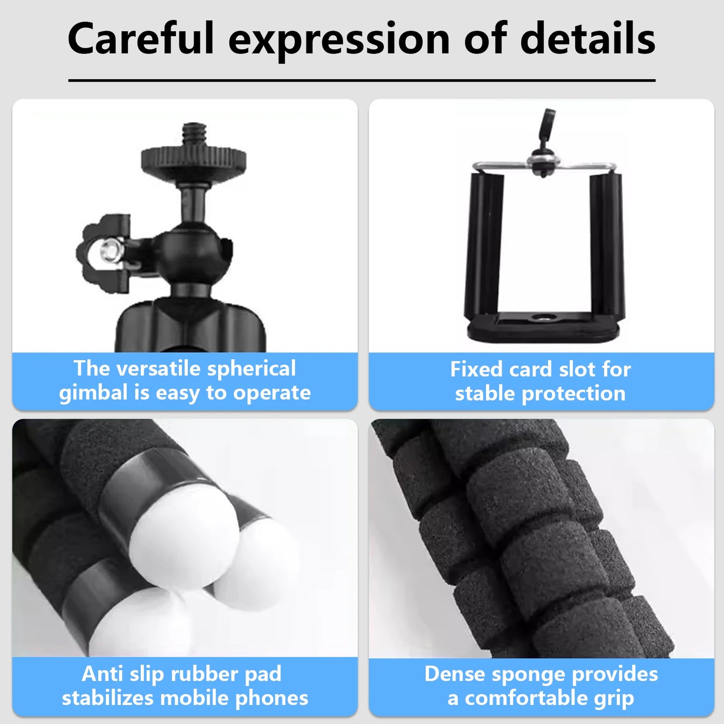 Mini Trépied flexible avec télécommande pour téléphone portable, appareil photo et GoPro