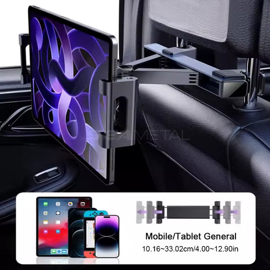 Support télescopique pour tablette, iPad, téléphone de 4 à 12,9 pouces pour appuie-tête de voiture