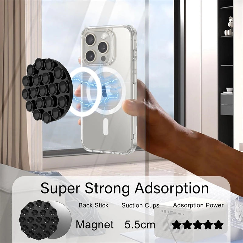 Support de poignée de téléphone à ventouse magnétique puissant en Silicone mains libres pour Magsafe 