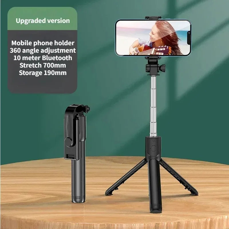 Trépied et  perche à Selfie, avec télécommande Bluetooth légère, extensible avec lumière d'appoint