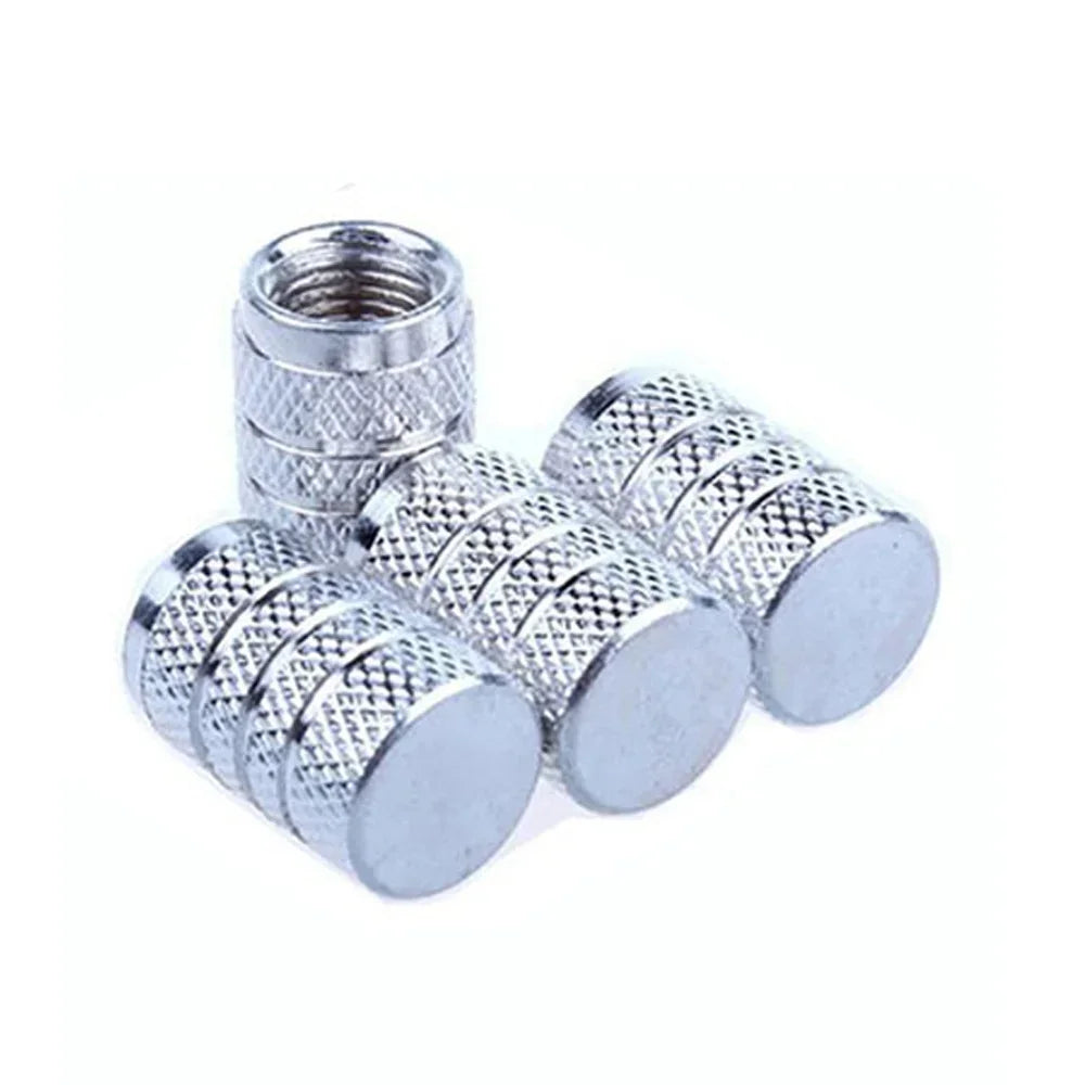 Lot de 4 bouchons de valve de pneu de voiture, en aluminium