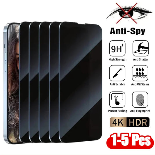 Verre trempé anti espion pour iPhone 