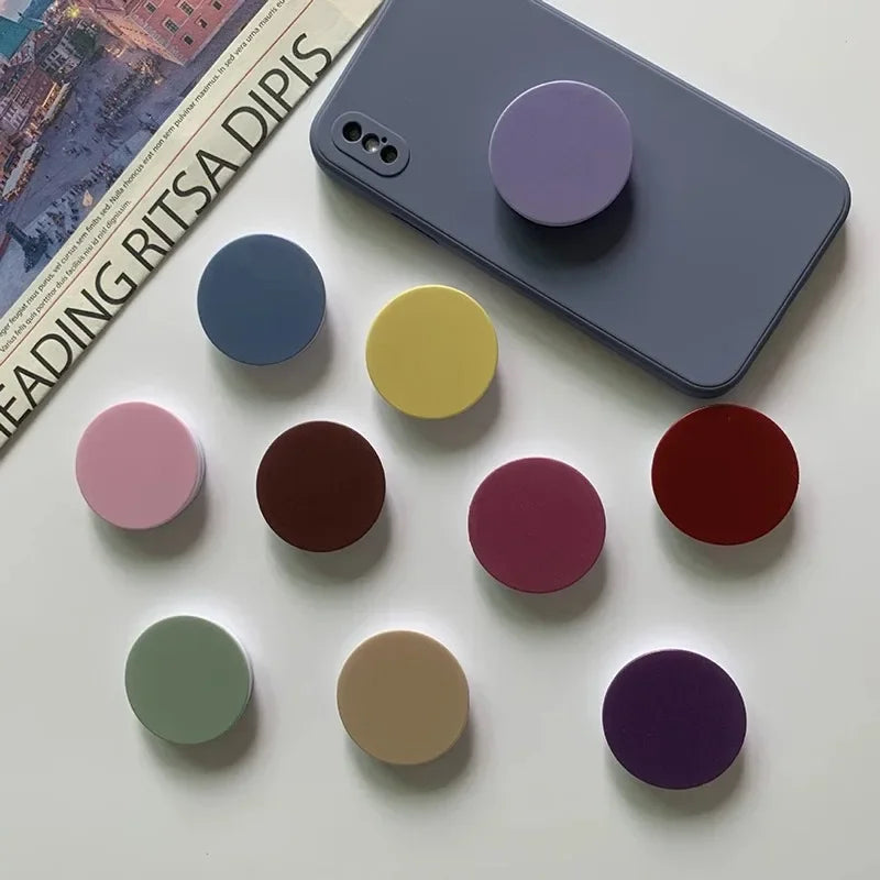 Support de téléphone portable autocollant et extensible avec poignée ronde