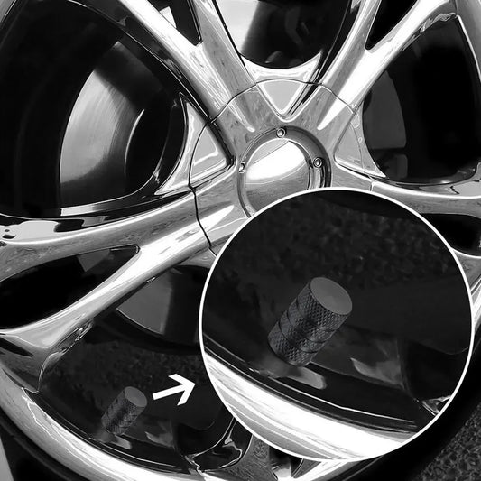 Lot de 4 bouchons de valve de pneu de voiture, en aluminium