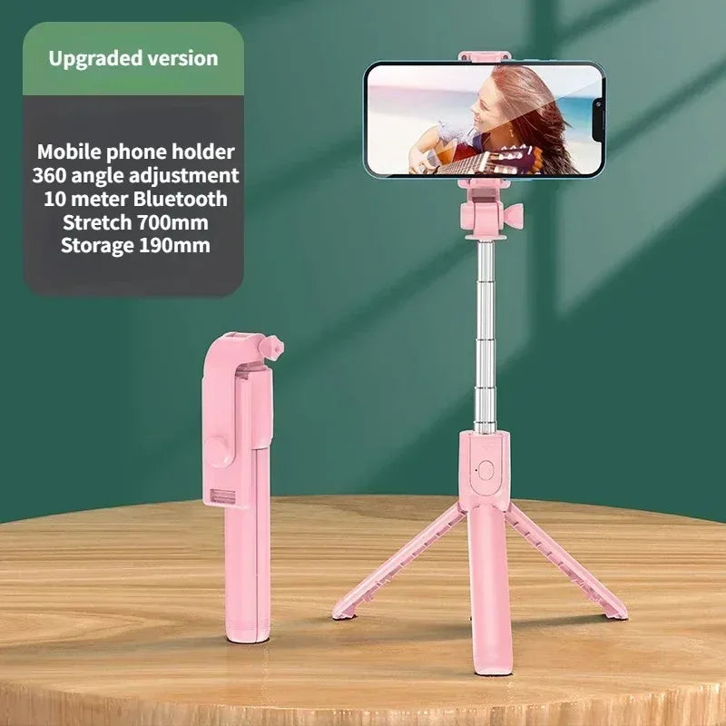 Trépied et  perche à Selfie, avec télécommande Bluetooth légère, extensible avec lumière d'appoint
