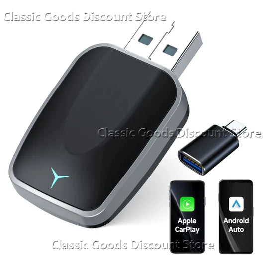 2025 NEW 2 in 1 Wireless Carplay AI Box Android Auto Plug and Play Applicable to Convert Original Car Wired Carplay to Wireless