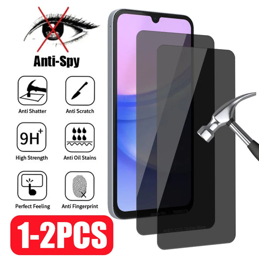 Lot de 2 verres trempés anti espion pour Samsung