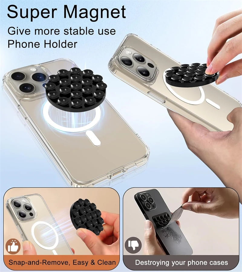 Support de poignée de téléphone à ventouse magnétique puissant en Silicone mains libres pour Magsafe